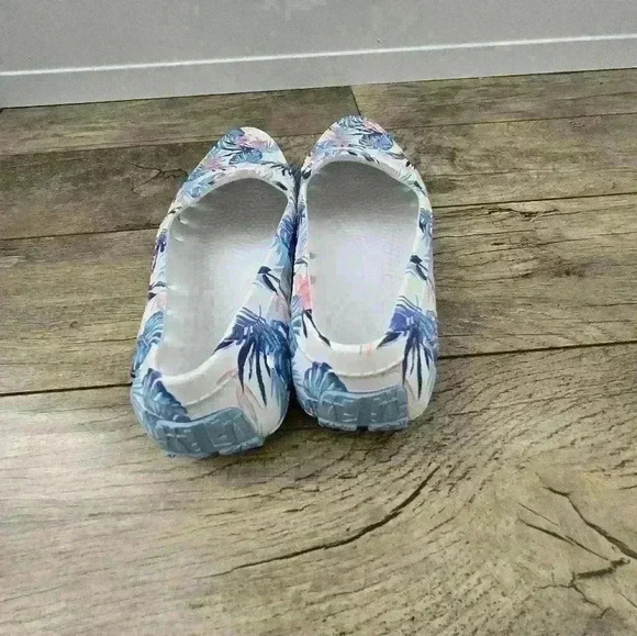 WOMENS FLORAL FLOATERS , blue and white Size 8 - Picture 4 of 12